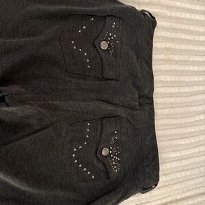 Black Embellished Pocket pants